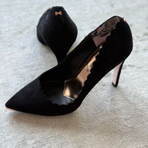 Elegant Black Ted Baker Women's Suede Stiletto Heels